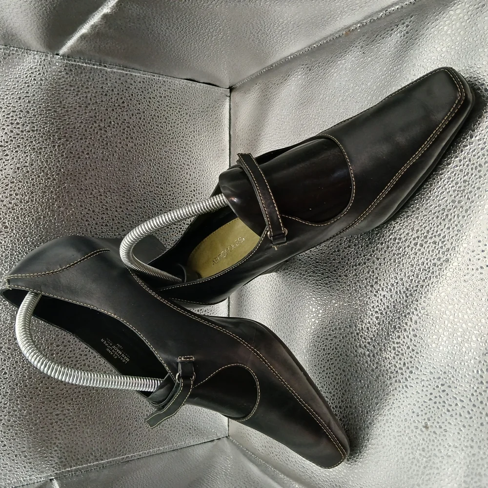 Aeropostale Black Leather Heels Women's Size 10